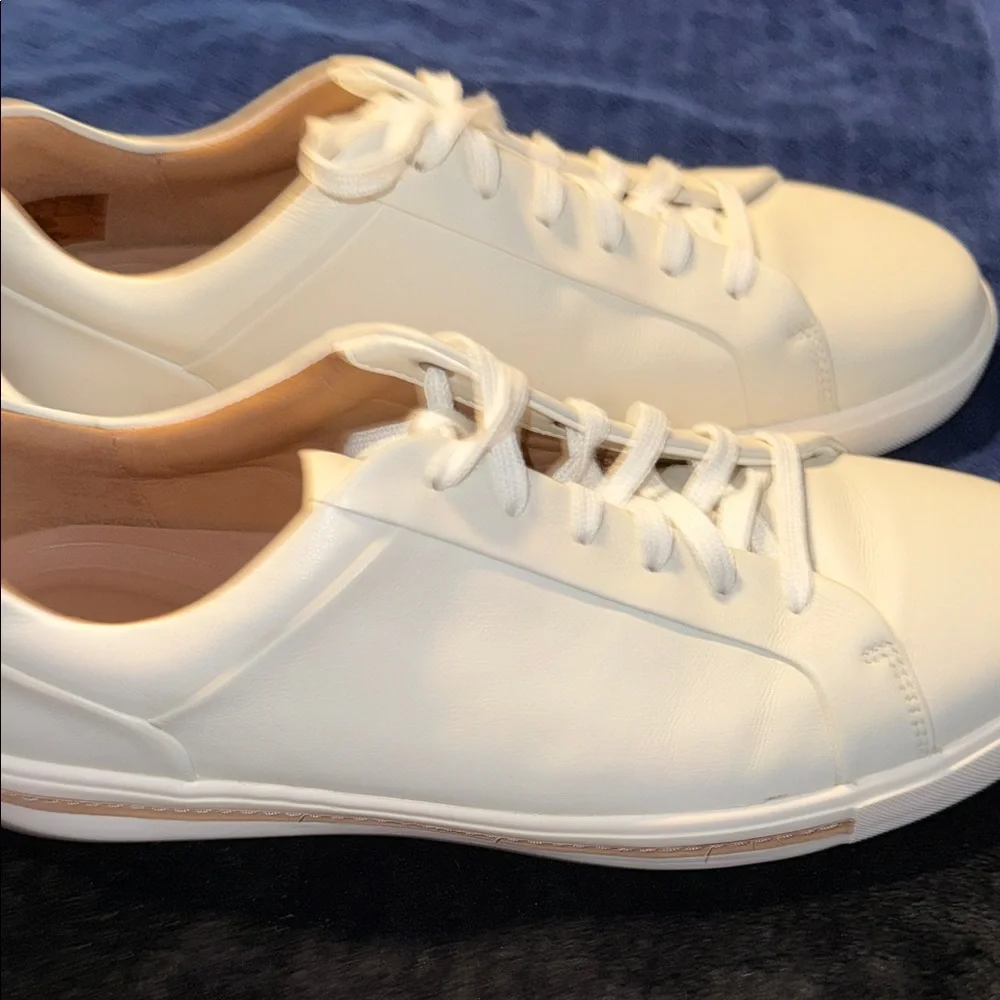 Clark’s Un Maui Lace Men's White Leather Casual Sneakers - Picture 3 of 10